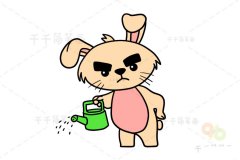 浇水的小兔子简笔画