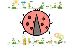 瓢虫简笔画步骤图