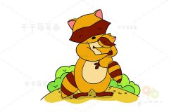 浣熊简笔画 妈妈的怀抱最温暖