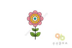 端庄秀丽的花朵简笔画