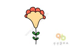 漂亮的鸡冠花简笔画