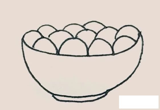 一碗汤圆简笔画