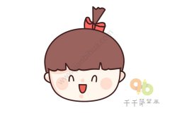 朝天辫女孩头像简笔画