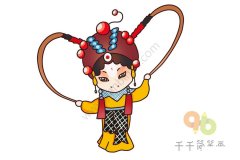 京剧《扈家庄》扈三娘简笔画