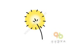 蒲公英简笔画画法
