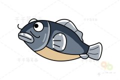 亚洲鲤鱼简笔画步骤图