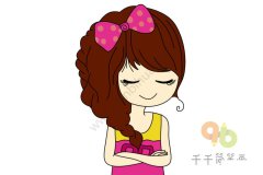 甜美风女孩简笔画