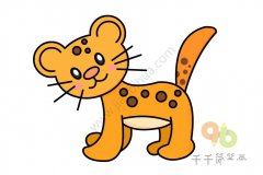 斑点豹子简笔画步骤图图片