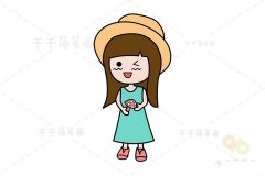 治愈女孩简笔画 明媚的笑容温暖了每一个人