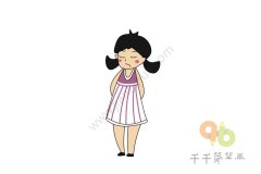 生气的女孩简笔画图片