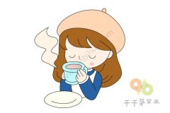 治愈系小萌妹 一杯咖啡缓解一天的疲劳