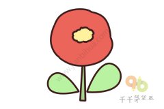 红色菊花简笔画