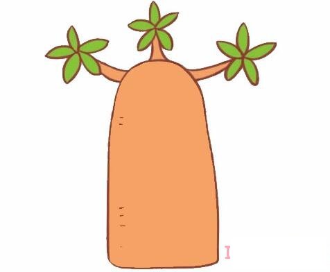  面包树的画法步骤图带颜色 面包树简笔画图片