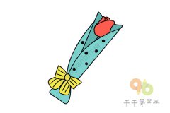 绚丽多彩的玫瑰简笔画