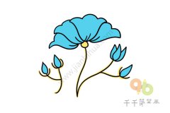 蓝色花朵简笔画图片