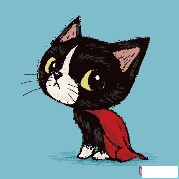 卡通动物简笔画大全,超可爱的小猫