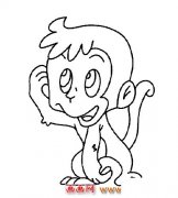 简笔画：玩耍的小猴子2