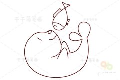 海洋动物简笔画 小鱼和海豹的美好时光