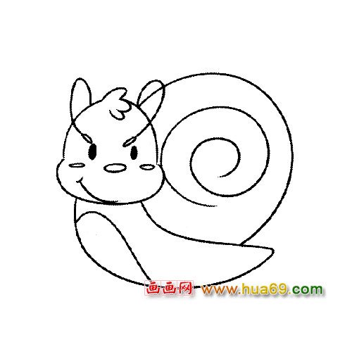生气的蜗牛简笔画