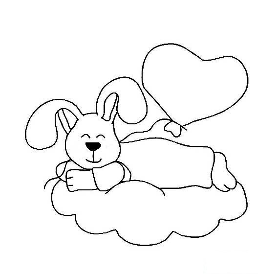 飞到云朵上的兔子