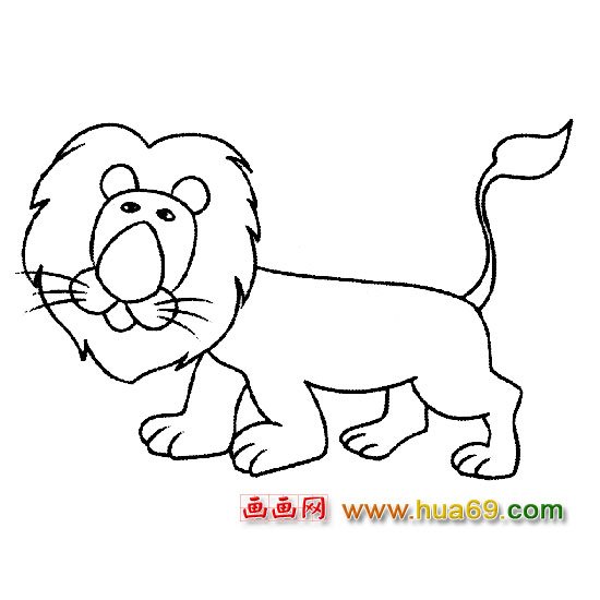 动物简笔画:走路的狮子