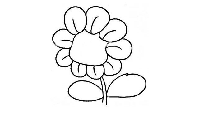 6步画可爱的卡通向日葵简笔画