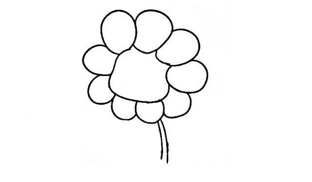 6步画可爱的卡通向日葵简笔画