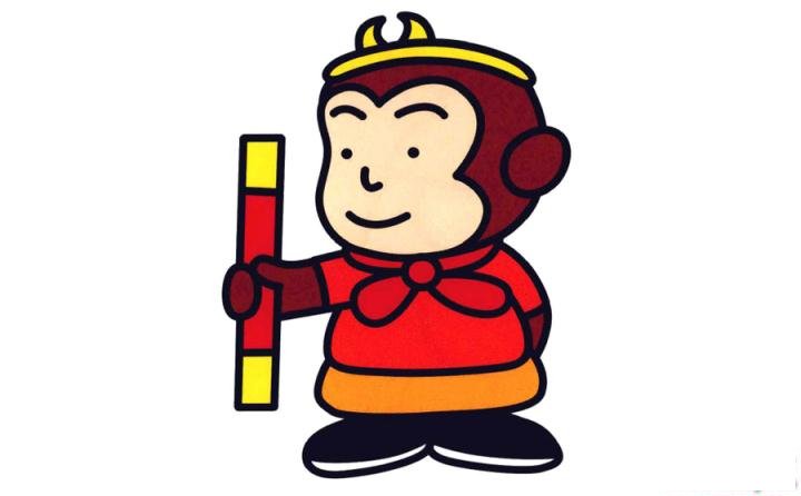 彩色简笔画孙悟空的图片教程