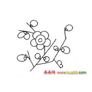 花卉简笔画：含苞待放的梅花1