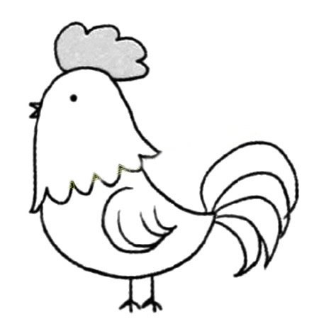 公鸡简笔画步骤