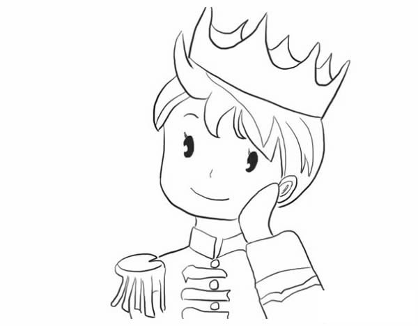 戴王冠的王子简笔画步骤图