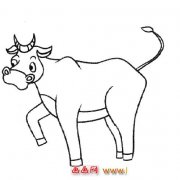 一头瘦瘦的黄牛(动物简笔画)