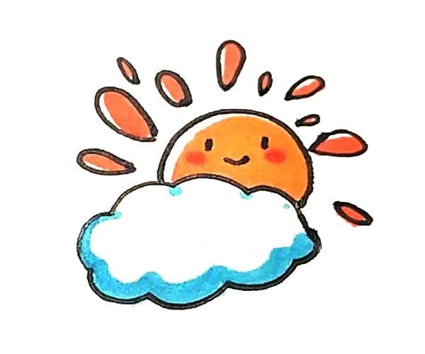 晴转多云简笔画