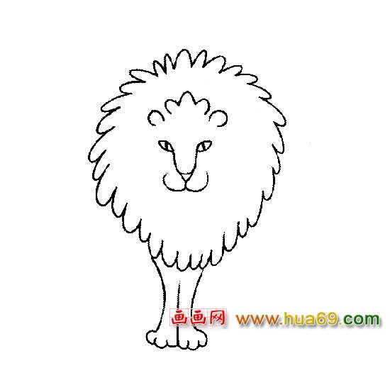 动物简笔画:前行的狮子