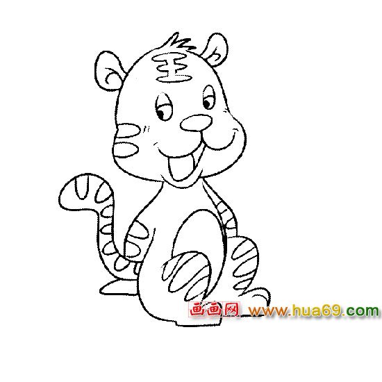 淘气的小老虎│动物简笔画2