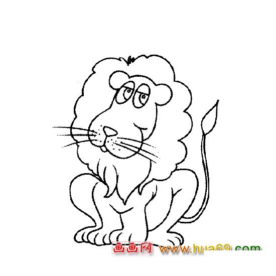 动物简笔画:卖萌的狮子