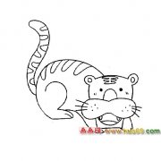 一只老虎│动物简笔画5