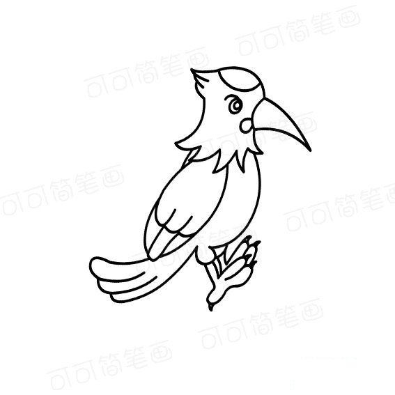 啄木鸟的简笔画法