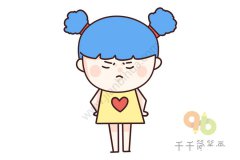 桃心小女孩简笔画 我生气啦