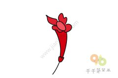 美丽的一串红简笔画