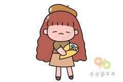 森系小女孩简笔画