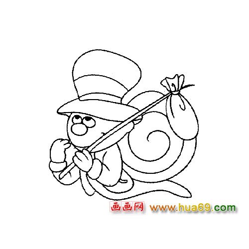 扮酷的蜗牛简笔画