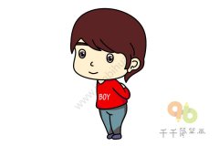 正太小男孩简笔画