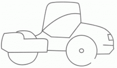 压路机简笔画分解步骤教程