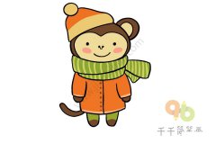 教你画猴子简笔画 萌萌的卡通风