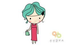 气质优雅的女孩简笔画 一看就会画