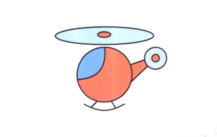 彩色简笔画直升飞机的图片教程