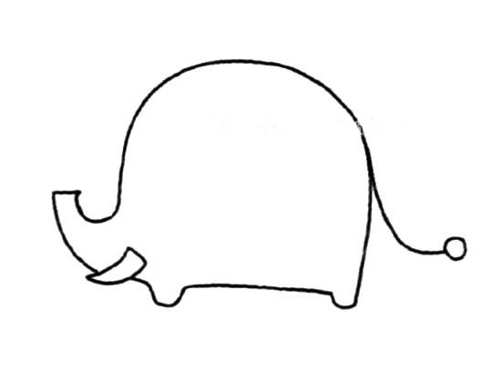 可爱的大象简笔画画法步骤图片