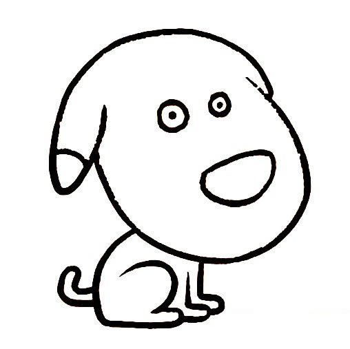 坐立的呆萌狗狗简笔画图片