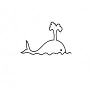 喷水的鲸鱼简笔画怎么画